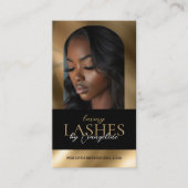 Luxury Eye Lashes Extensions Arch Photo Black Gold Visitenkarte (Vorderseite)