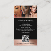 Luxury Eye Lashes Extensions Arch Photo Black Pink Visitenkarte (Rückseite)