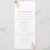 Luxury Fall Brown & Tan Wildblumen Hochzeit Programm (Rückseite)
