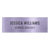 Luxury Faux Brushed Lavender Professional Modern Namenschild (Vorderseite)