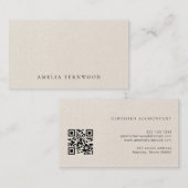 Luxury Faux Leather Certified Accountant QR Code Visitenkarte (Vorne/Hinten)