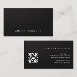 Luxury Faux Leather Certified Accountant QR Code Visitenkarte