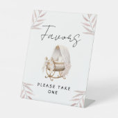 Luxury Favors Dusty Rose Watercolor Baby Shower Sockelschild (Vorderseite)