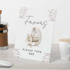 Luxury Favors Dusty Rose Watercolor Baby Shower Sockelschild