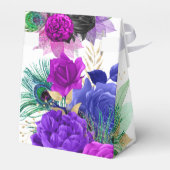 Luxury Fiesta Peacock Gold Wedding Geschenkschachtel (Rückseite)