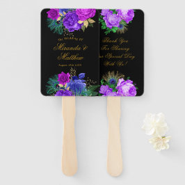 Luxury Fiesta Peacock Gold Wedding Vielen Dank Fächer