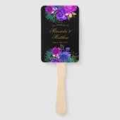 Luxury Fiesta Peacock Gold Wedding Vielen Dank Fächer (Vorderseite)