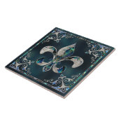 Luxury Fleur-de-lis - Abalone Muschel und Perle Fliese (Seite)