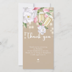 Luxury Floral 30. Geburtstag Dankeskarte