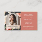 Luxury Floral Arch Photo Stylish Interior Designer Visitenkarte (Vorderseite)