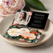 Luxury Floral Arch Photo Stylish Interior Designer Visitenkarte