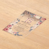 Luxury Floral,Butterfly,Lights 15th Birthday Acryleinladungen (Ablage )