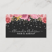 Luxury Floral Diamond Glitzer Visitenkarte (Vorderseite)