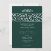 Luxury Floral Emerald Islamic Muslim Wedding Einladung (Vorderseite)