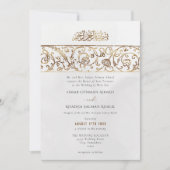 Luxury Floral Gold Cream Islamic Muslim Wedding Einladung (Vorderseite)