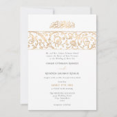 Luxury Floral Gold & White Islamic Muslim Wedding Einladung (Vorderseite)