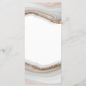 Luxury Floral Marble Wedding Menükarte (Rückseite)