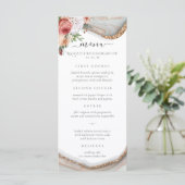 Luxury Floral Marble Wedding Menükarte (Stehend Vorderseite)