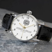 Luxury Floral Monogram Letters with Couple's Names Armbanduhr