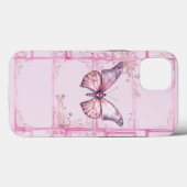 Luxury Floral Pink Butterfly iPhone 13 Fall Case-Mate iPhone Hülle (Rückseite (Horizontal))