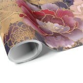 Luxury Floral | Rosa und Lila Zwerge mit Gold Geschenkpapier (Rolleneckpunkt)