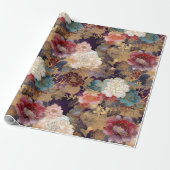 Luxury Floral | Rosa und Lila Zwerge mit Gold Geschenkpapier (Ungerollt)