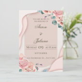 Luxury Floral Wedding Invitation Einladung (Stehend Vorderseite)