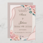 Luxury Floral Wedding Invitation Einladung (Vorne/Hinten)