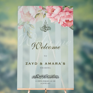 Luxury Floral Wedding Welcome Acrylic Sign Acrylschild