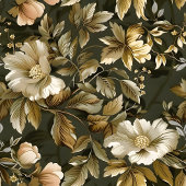 Luxury Foliage Blanket Elegant Green Gold Tones Fleecedecke