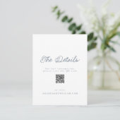 Luxury French Wedding Details Card QR Code  Einladung (Stehend Vorderseite)