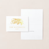 Luxury Frohe Weihnachtstypografie Monogram Folienkarte (Anzeige)