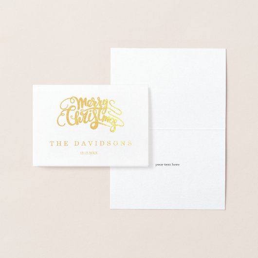 Luxury Frohe Weihnachtstypografie Monogram Folienkarte (Anzeige)