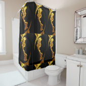Luxury Full Gold Swirl Black Waterproof Bathroom Duschvorhang (Beispiel)