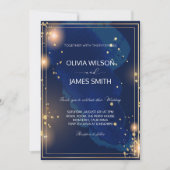 Luxury Galaxy Wedding-Celestial Starry Night Party Einladung (Vorderseite)