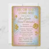 Luxury Gender Reveal Invitation with Gold Glitter Einladung (Vorderseite)