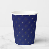 Luxury Geometric Deko Navy Starry Night Wedding Pappbecher (Rückseite)