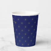 Luxury Geometric Deko Navy Starry Night Wedding Pappbecher (Links)