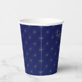 Luxury Geometric Deko Navy Starry Night Wedding Pappbecher (Rechts)
