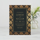 Luxury Geometric shells Elegant QR Code Wedding Einladung (Stehend Vorderseite)