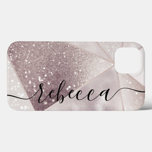 Luxury Geometric Silver Glitzer - eigener Skriptna Case-Mate iPhone Hülle (Rückseite (Horizontal))