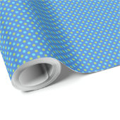 Luxury Giftwrap Bright Blue, Neon Green Polka Dots Geschenkpapier (Rolleneckpunkt)