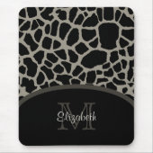 Luxury Giraffe Print Elegante Monogram und Name Mousepad (Vorne)