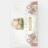 Luxury Girl Birthday Pink Gold Soccer Banner (Vertikal)