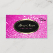 Luxury Girly Pink Sparkle Glitzer und Logo Noble Visitenkarte (Vorderseite)