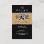 Luxury Glam Beauty Makeup Artist Black Gold Agate Visitenkarte (Rückseite)