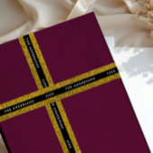 Luxury Glam Black And Gold Sparkle Glitter Typo Satinband