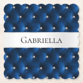 Luxury Glam Blue Imitats Velvet Untersetzer (Vorderseite)