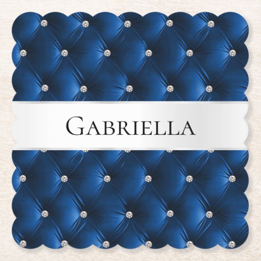 Luxury Glam Blue Imitats Velvet Untersetzer (Vorderseite)