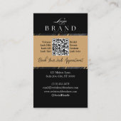 Luxury Glam Eye Lashes Extensions Black Gold Agate Visitenkarte (Rückseite)